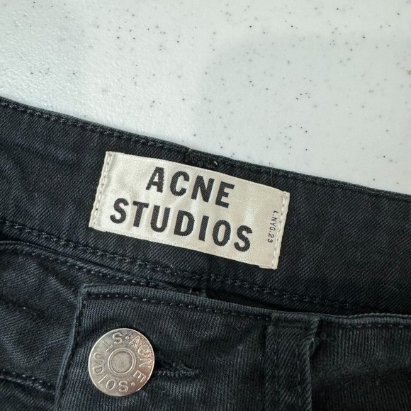 Acne Studios Women's Needle Wet Cash Denim Jeans Black Size 23 - Picture 12 of 15